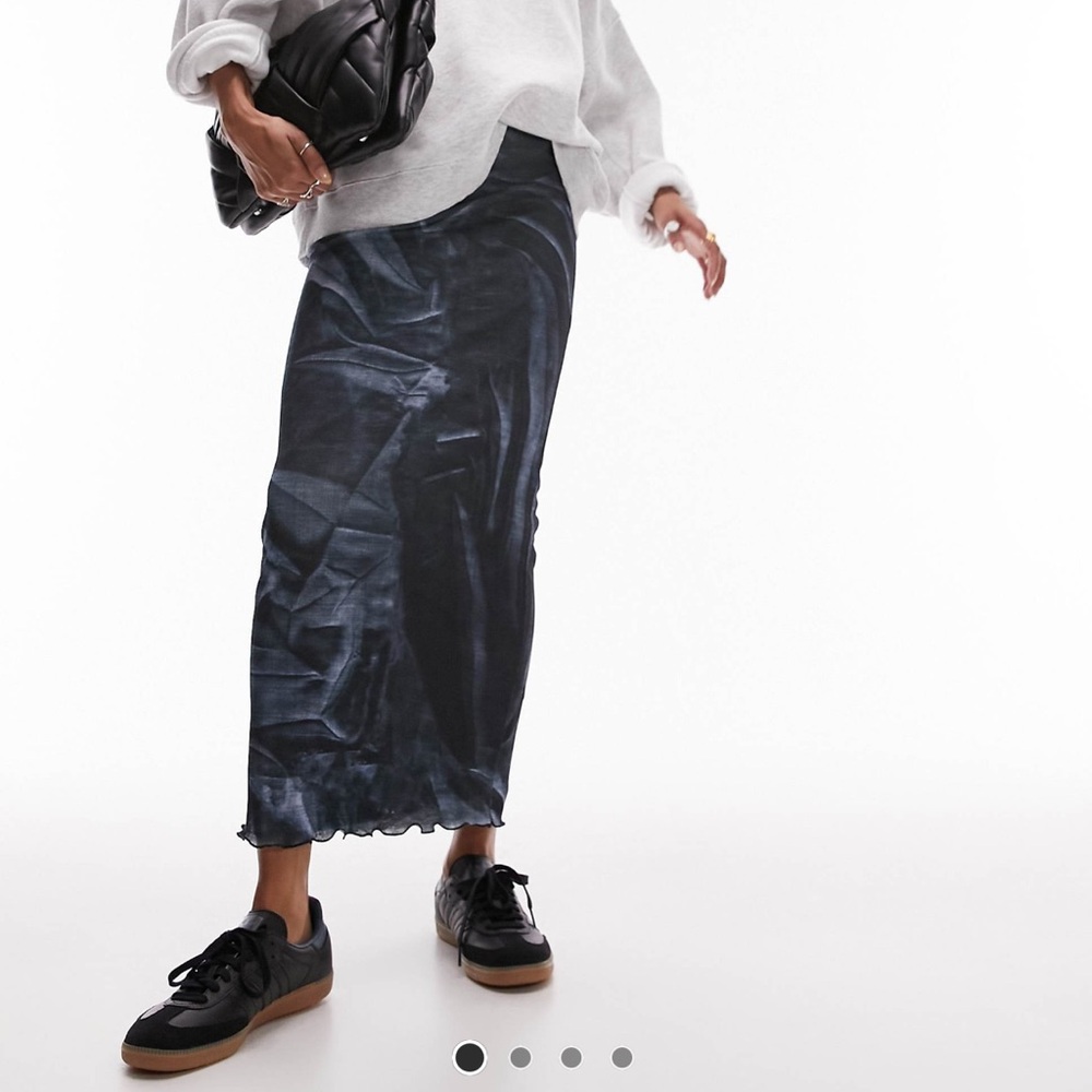 Topshop Mesh Maxi Midi Skirt